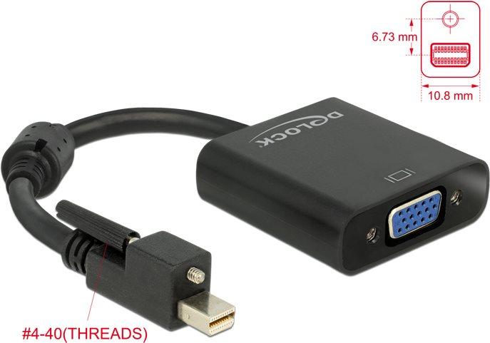 Produktbild Delock Mini-DisplayPort zu VGA Adapter, schwarz (VGA, 25 cm)