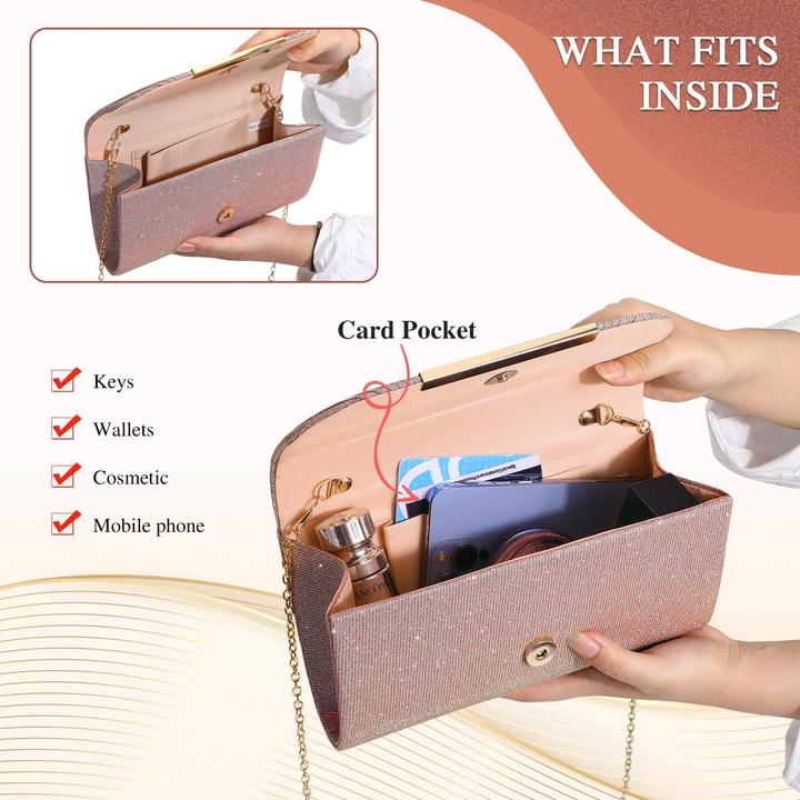 Produktbild Only-Bags.Store Abendtasche, Modische Handtasche, Elegante Hochzeitstasche, Kettenumschlagtasche