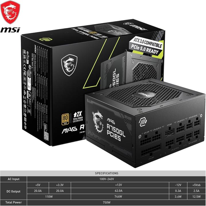 Produktbild MSI MAG A750GL PCIE5 (750 W)