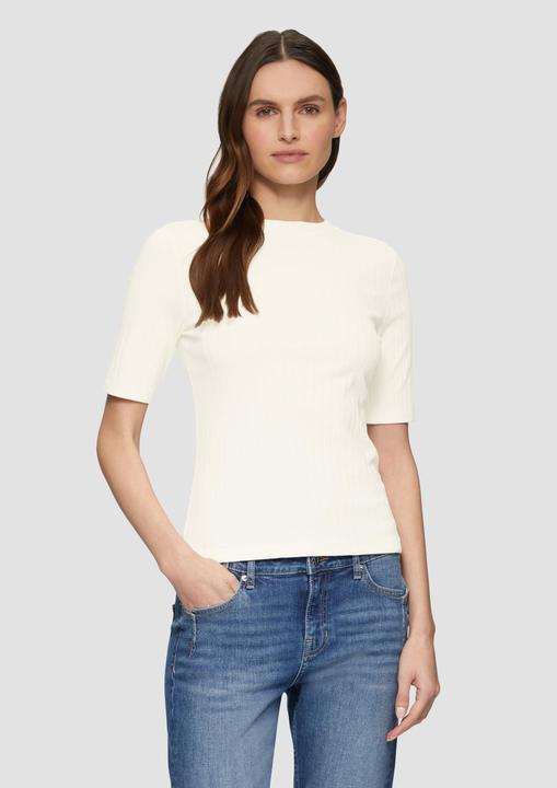 Produktbild S.Oliver T-Shirt T-Shirt aus Jersey mit Rippstruktur im Slim Fit (44)