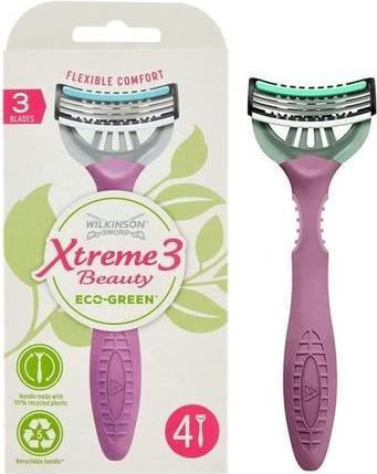 Immagine prodotto Wilkinson Xtreme3 Beauty ECO Green (4 pezzi) - Rasoio usa e getta per donne (L)