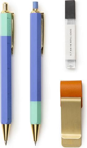 Actual product image Kikkerland Pen And Pencil Set (Multicoloured, 2x)
