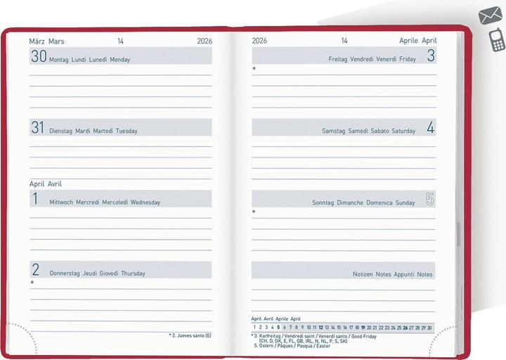 Produktbild Biella Taschenagenda Mittelformat