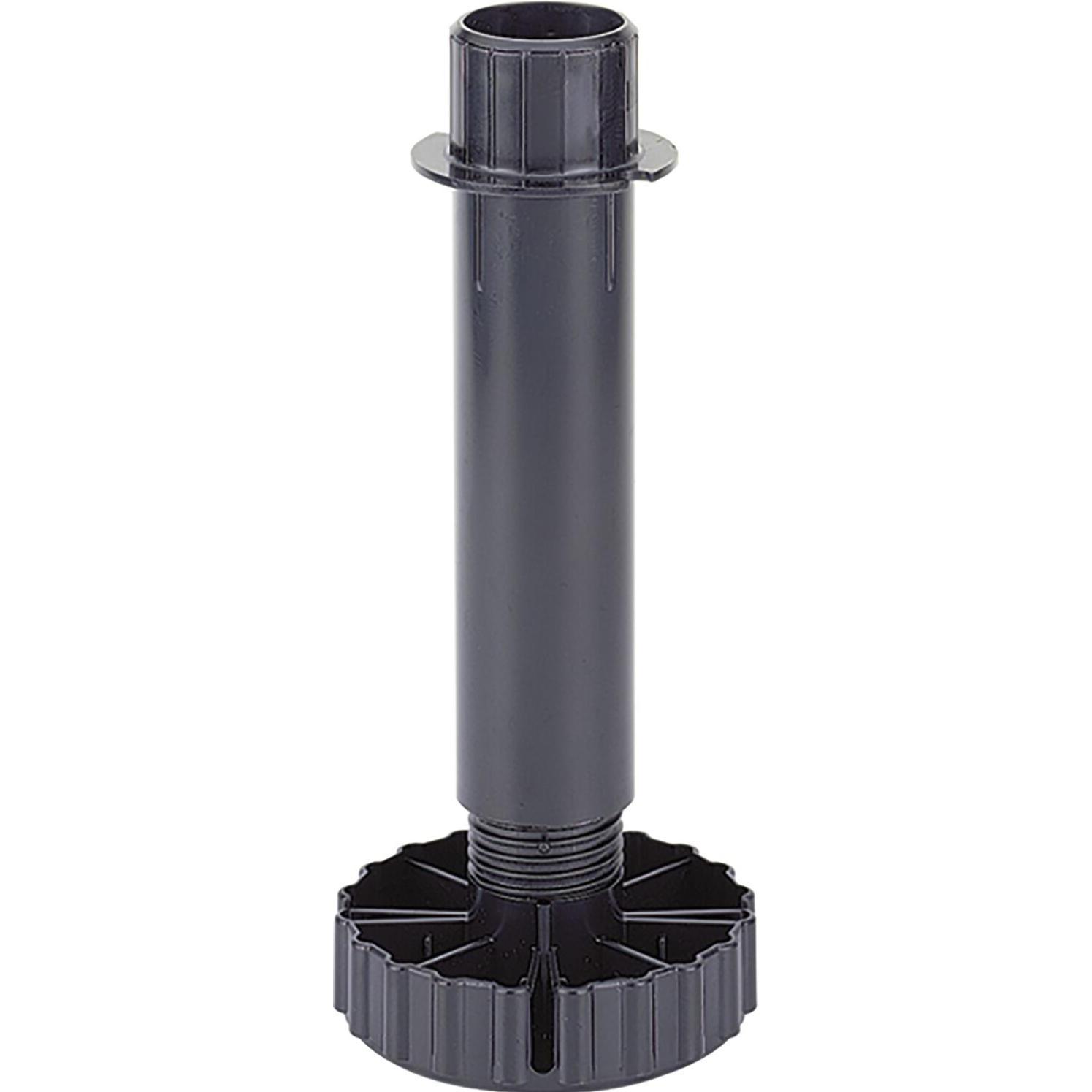 Hettich, Möbelgleiter + Schutzpuffer, Korrekt Sockelverstellfuss verstellbarer Sockelfuss H 180mm ø 35mm schwarz