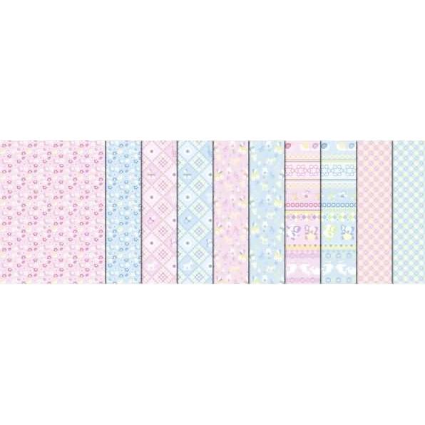 Ursus, Bastelpapier, Transparentpapier Rolle 115g/qm 50x61cm Baby rosa+blau 5 Motive sortiert (115 g/m², 1 x)