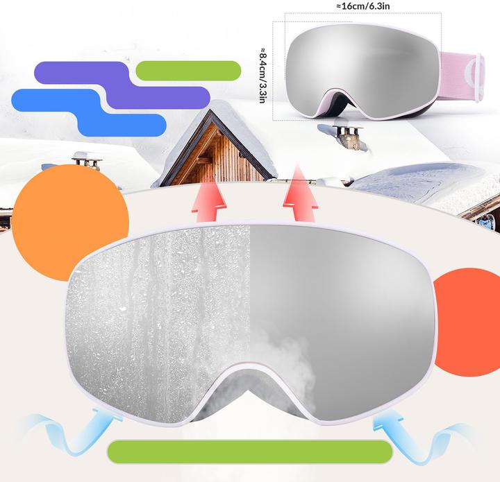 Produktbild Qunature Pink Kinder-Skibrille (mittlere/grosse Kinderversion)