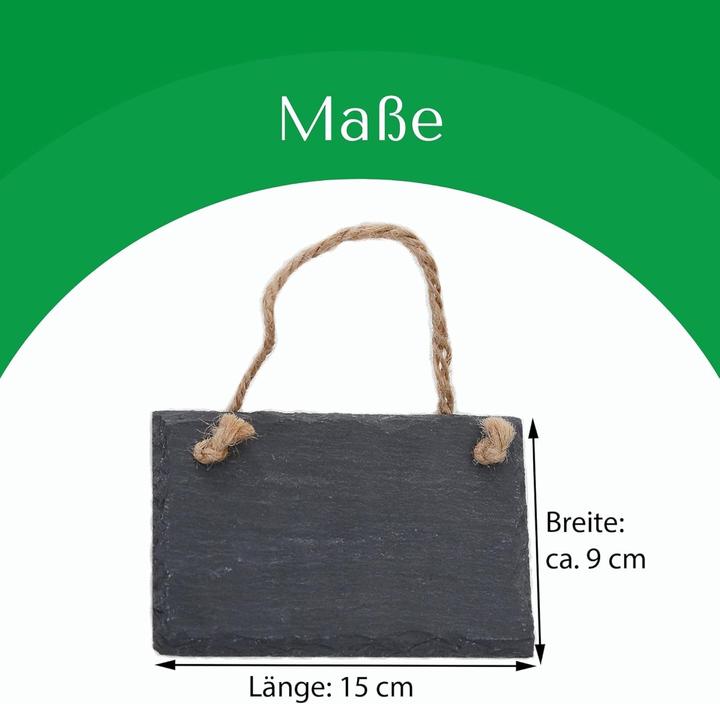 Produktbild Novaliv Schiefertafel zum Aufhängen mit Juteband Memotafel Kreidetafel Wandeko (2, 9 cm Tafel) (Wandtafel, 15 x 15 cm)