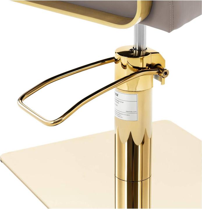 Actual product image Physa Salon Chair with Footrest - 900 - 1050 mm - 200 kg - Beige / Gold