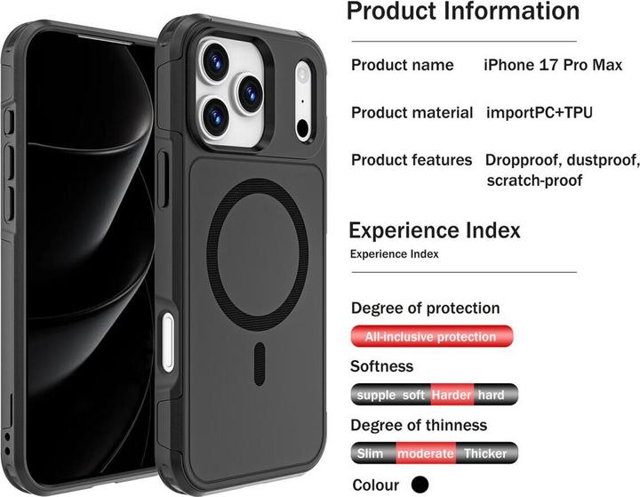 Produktbild 4smarts Defend, Rand, Apple, iPhone 17 Pro Max, 17,5 cm (6.9"), Schwarz (Apple iPhone 17 Pro Max)