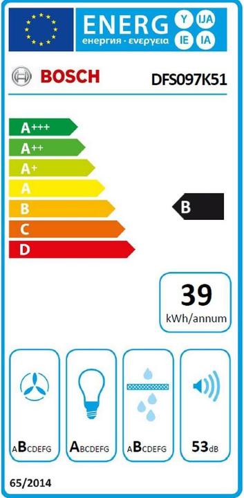 Energie-Label Bosch Hausgeräte DFS097K51 (Unterbauhaube, Huttenlüfter)