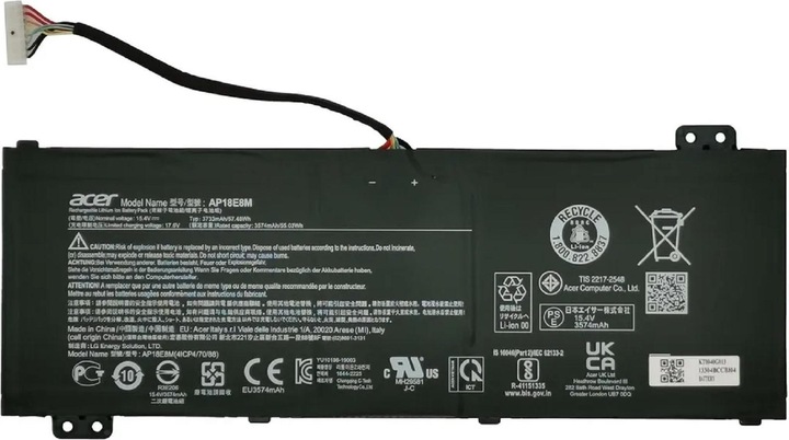 Produktbild Acer Original Akku für Predator Helios 300 PH315-52-59NB (3733 mAh)