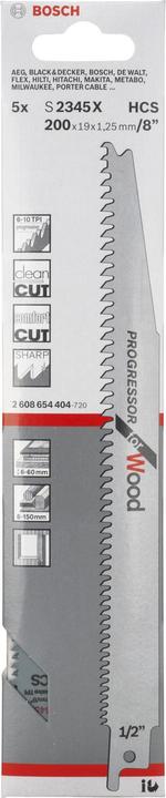 Produktbild Bosch Professional Zubehör Säbelsägeblatt S 2345 X, Progressor for Wood, 5er-Pack