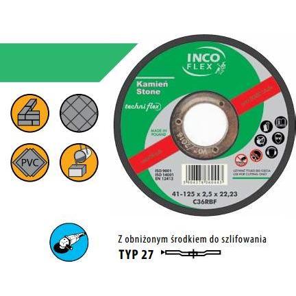 Incoflex, Abrasivi, TARCZA DO SZLIFOWANIA KAMIENIA 125 x 6.0mm