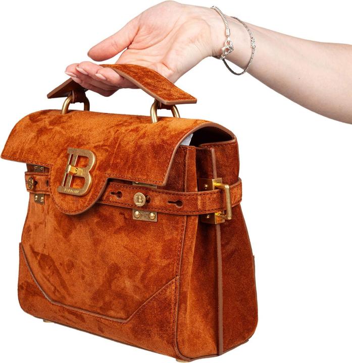 Produktbild Balmain b buzz 23 suede handbag, caramel color