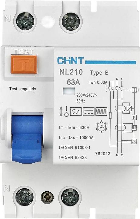 Produktbild Chint 782011 NL210 1PN 25A 30mA B 10kA FI-Schutzschalter B/10 kA 1polig 25A 0.03A 240V