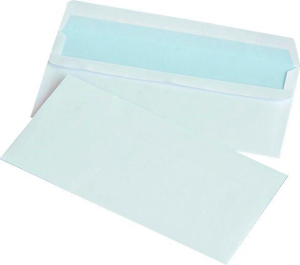 Office Products Briefumschlag selbstklebend, sk, dl, 110x220mm, 75g/m?, 10 stück, weiss (110 x 220 mm, 10 x)