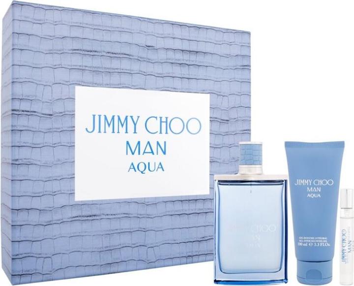 Actual product image Jimmy Choo Man Aqua Eau De Toilette Spray 100ml Set 3 Pieces - Men's Fragrance (Eau de toilette, 100 ml)
