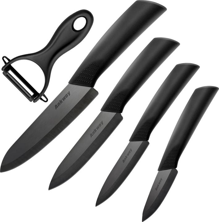 Ankway Set di coltelli in ceramica con pelapatate (16.30 cm)