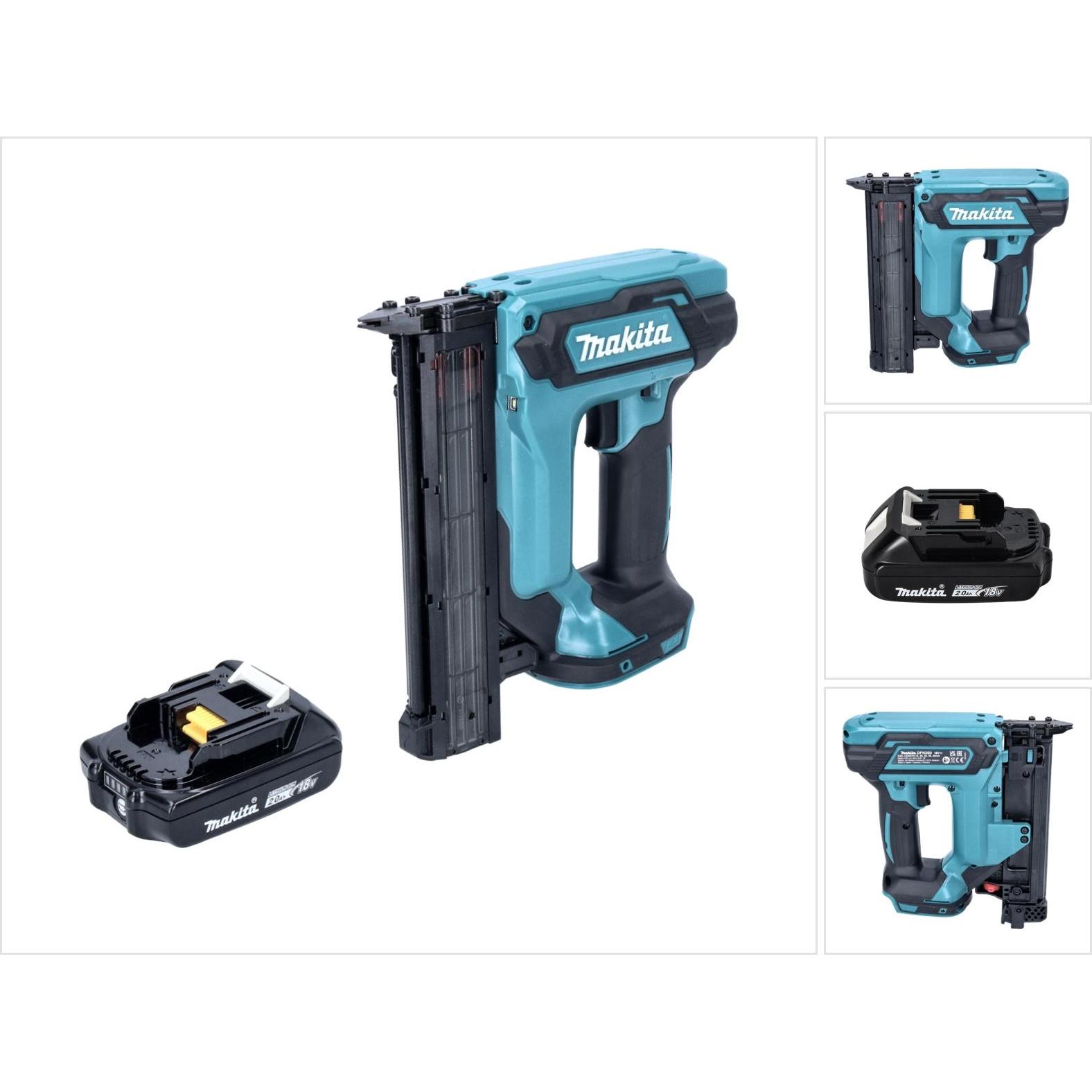 Makita, Tacker + Nagelpistole, DFN 350 A1 Akku Stauchkopfnagler 18 V 15 - 35 mm + 1x Akku 2,0 Ah - ohne Ladegerät