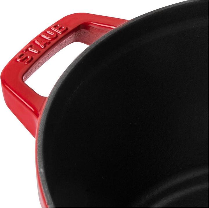 Image du produit Staub Cocotte 2pcs. 24 cm, ronde, rouge cerise, fonte (24 cm, Cocotte + faitout, Fonte)