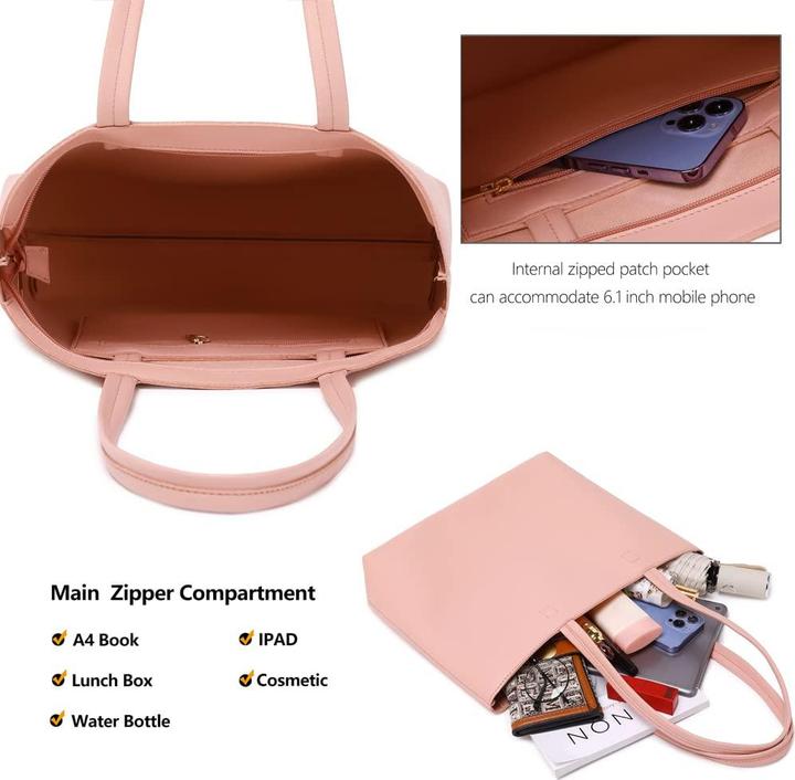 Produktbild Only-Bags.Store Henkeltaschen, einfache Handtaschen PU Leder Shopper Tasche für Arbeit, Schule, Einkaufen mit