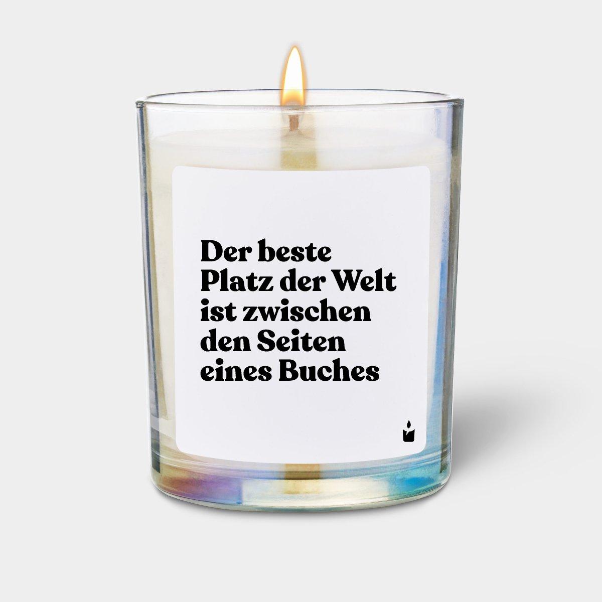 Chatty Candles, Candela profumata, Duftkerze Woody Der beste Platz der Welt ist zwischen den Seiten eines Buches