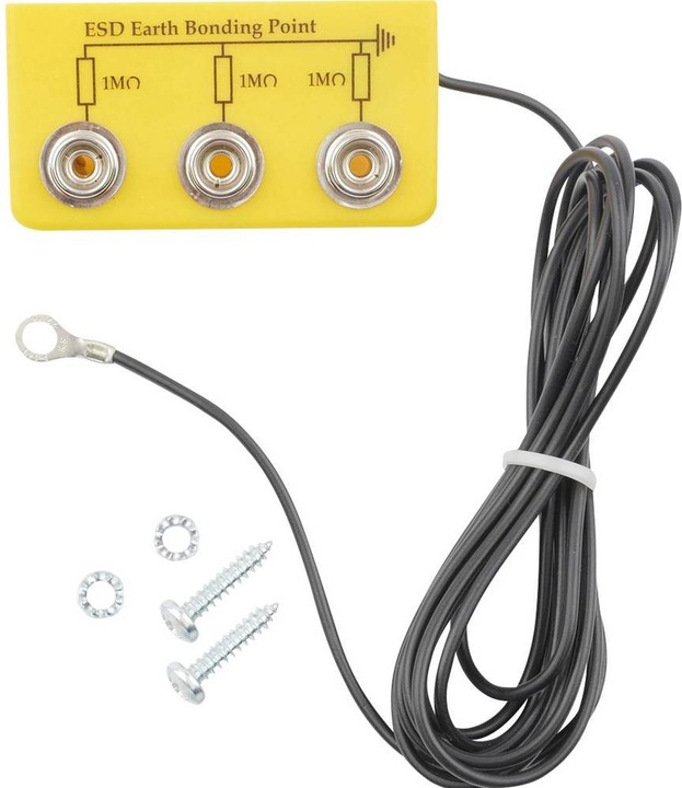 Actual product image Bernstein ESD earthing module 3x10mm DK, angled, with cable (Static protection)