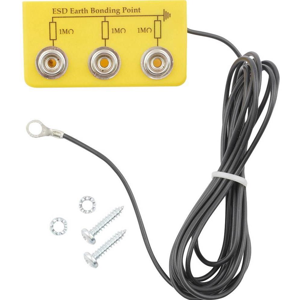 Bernstein, Zubehör Arbeitsschutz, ESD Erdungsbaustein 3x10mm DK, abgewinkelt, mit Kabel (Statikschutz)