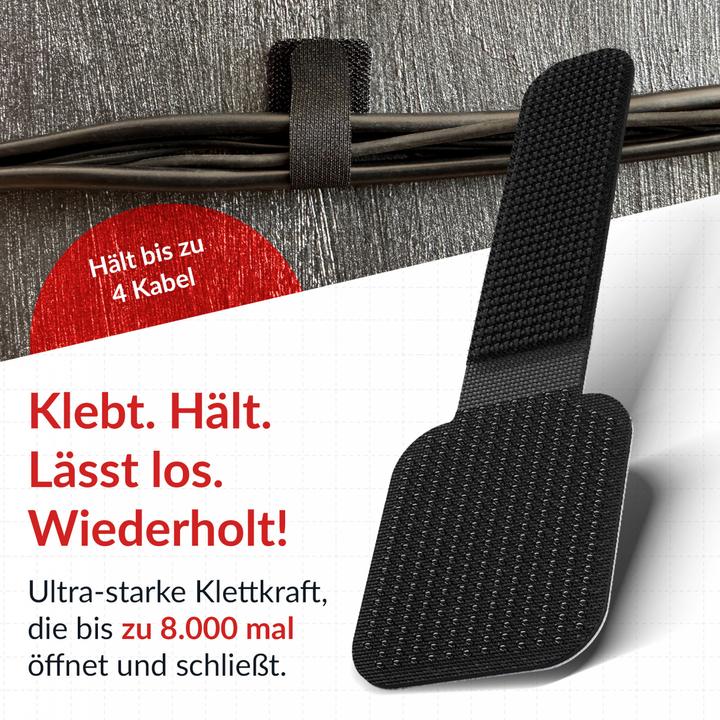 Image du produit Label-the-cable LTC Wall Velcro Cable Ties, pack of 10 (Serre-câbles velcro, 90 mm, 10 pcs)