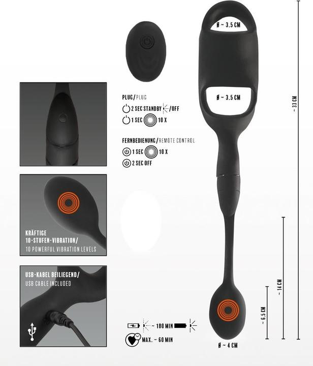 Produktbild Rebel Cock ring with RC butt plug (3.50 cm)