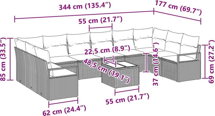 Produktbild vidaXL Gartensofa-set