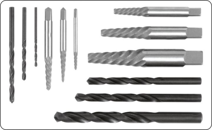 Productafbeelding Yato Schroevendraaier voor afgebroken schroeven en HSS boortjes voor metaal YT-0591 12 st.