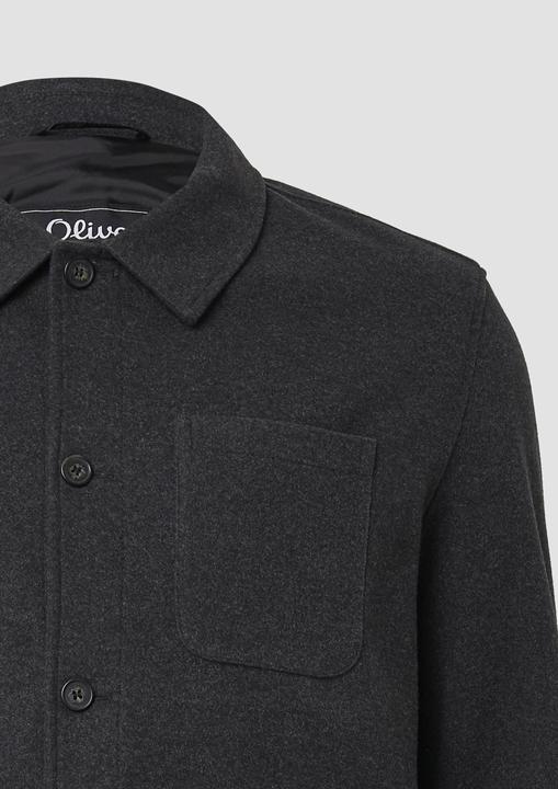 Produktbild S.Oliver Outdoor-Jacke Gefüttertes Overshirt in Woll-Optik mit Eingrifftaschen (4XL)