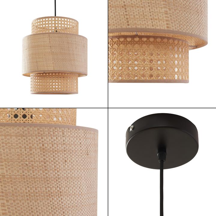 Produktbild Lux.Pro Hängeleuchte Biggar Rattanoptik/Flechtmuster (E27)