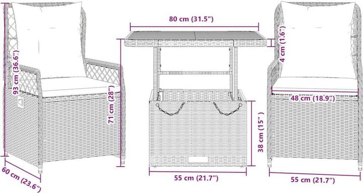 Produktbild vidaXL Garten Essgruppe