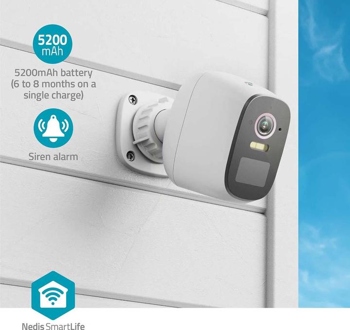 Actual product image Nedis SmartLife outdoor camera | Wi-Fi | Spotlight | 4MP Quad HD 1440p / 2560x1440 | Pan tilt | (2560 x 1440 Pixels)