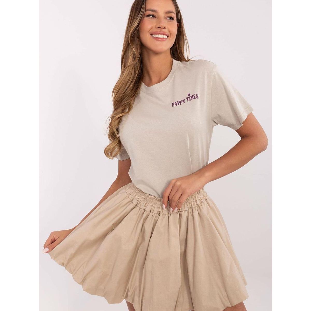 Sublevel, Damen, Shirt, T-shirt, Beige, (XL)