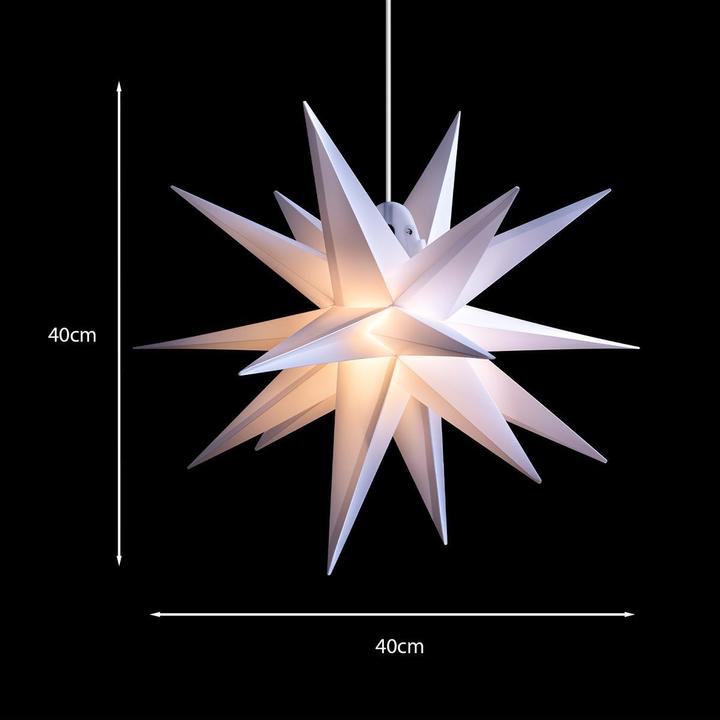 Actual product image Novaliv Poinsettia decorative star | 40cm WHITE | indoor and outdoor | for E14 bulb with thread