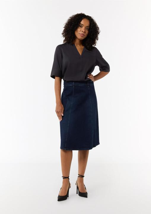 Image du produit Comma Bluse Twill-Bluse im Relaxed Fit mit Tunika-Ausschnitt (36)