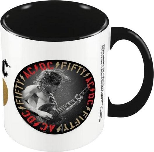 AC/DC Kaffeebecher Zweifarbige Innenseite 50jähriges Jubiläum (325 ml, 1x)