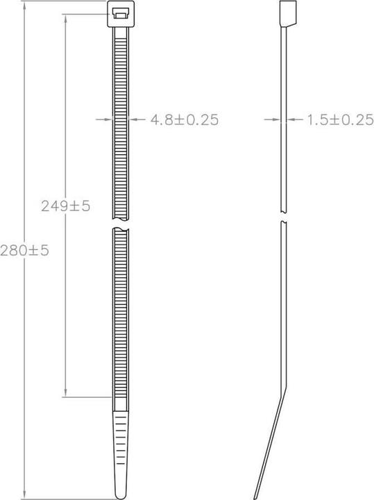 Produktbild Tru Components TC-12533356 Kabelbinder 280 mm 4.8 mm Blue Metall detektierbar 1 (280 mm, 100 Stk.)