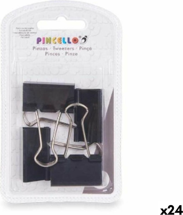 Pincello Staples Clip large black metal (24 pieces) (24 x)