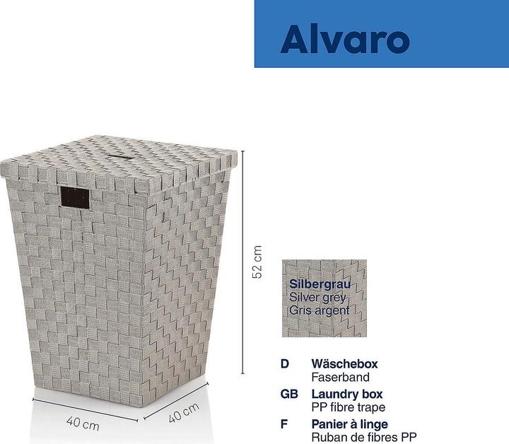 Produktbild Kela Wäschebox Alvaro silbergrau