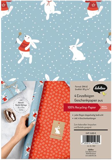 Actual product image Dabelino Christmas wrapping paper set: Snow (Wrapping paper, 4 x)