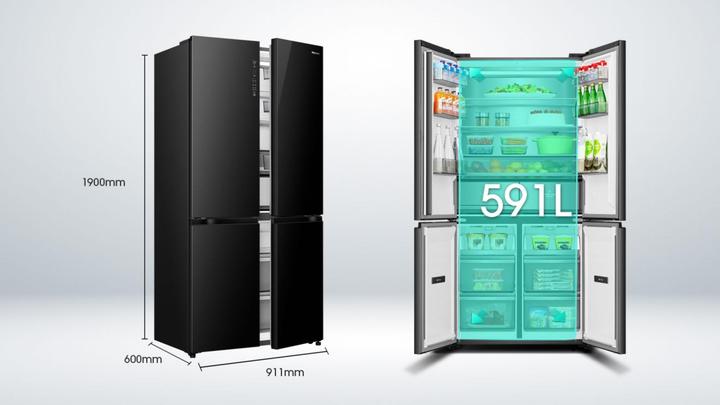 Actual product image Hisense Cross door refrigerator RQ768N4GBE ČR (591 l)