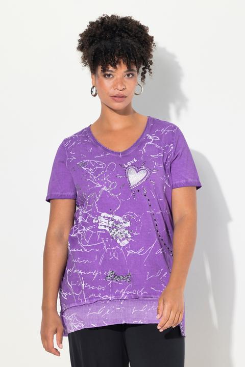 Produktbild Miamoda T-Shirt, cold dyed, verzierter Druck, V-Ausschnitt, Halbarm (52)