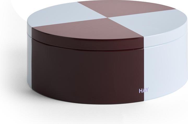 Actual product image HAY - Tin Container Round Ø20 cm - Burgundy & Ice Blue (1.20 l)