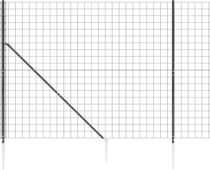 Image du produit vidaXL Maschendrahtzaun mit Bodenhülsen Anthrazit 1,4x10 m