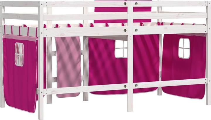 Produktbild VidaXL Kinderhochbett mit Vorhängen Rosa (90 x 200 cm)