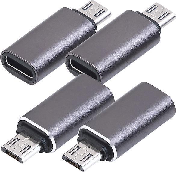 Produktbild Pearl 4er-Set Micro-USB auf USB-C-Adapter (Micro USB)